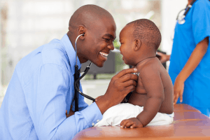 Featured Image for doctor listens to toddler's heart