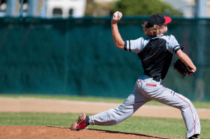 Featured Image for high school baseball pitcher throwing ball