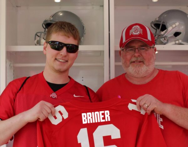 Brook and Douglas Briner attend an OSU football game