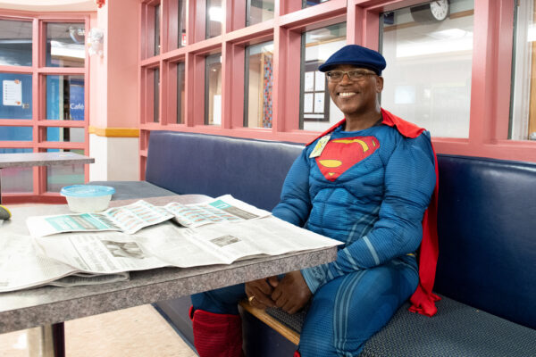 Sterling Duncan wears Superman costume on Halloween