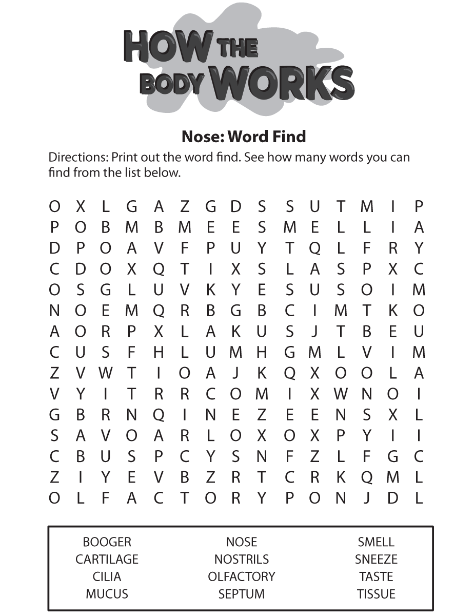 kidshealth word find nose akron children s hospital